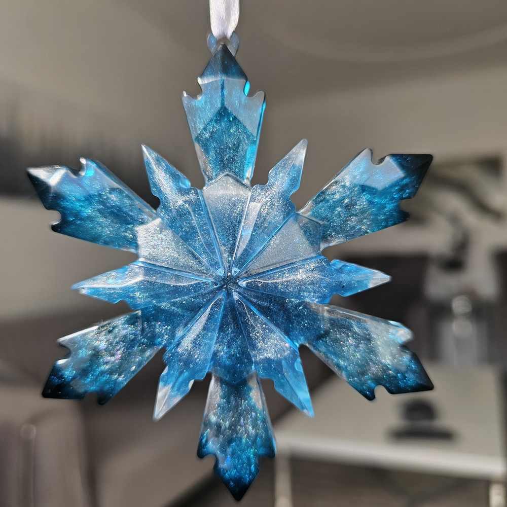 2/15$ Blue Snowflake Ornament